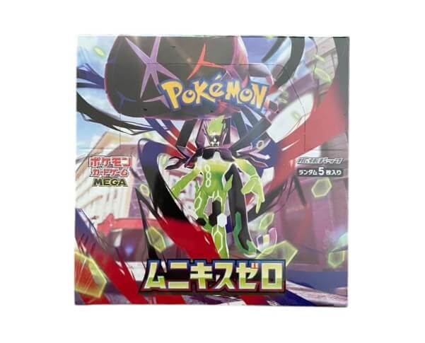 Pokemon Munikisu Zero M3 booster box factory sealed Japanese wholesale - front view showing Mega Zygarde artwork with green and black accents